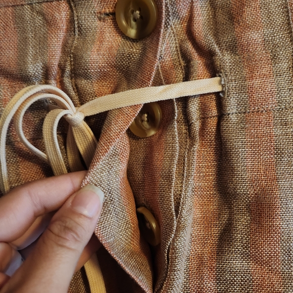 NWT Love Binetti Lagenlook 100% Linen Striped Pants Size Small - Picture 5 of 8